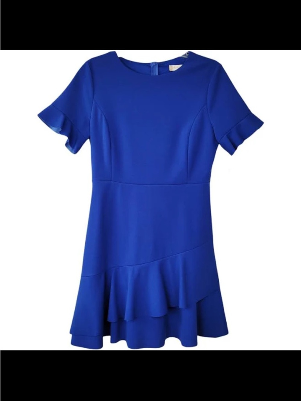 Altar'd State Royal Blue Ruffle Hem Short Sleeve Dress